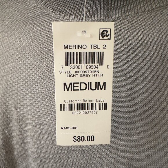 Heather Grey Merino Wool Blend Turtleneck Sweater - Picture 3 of 3